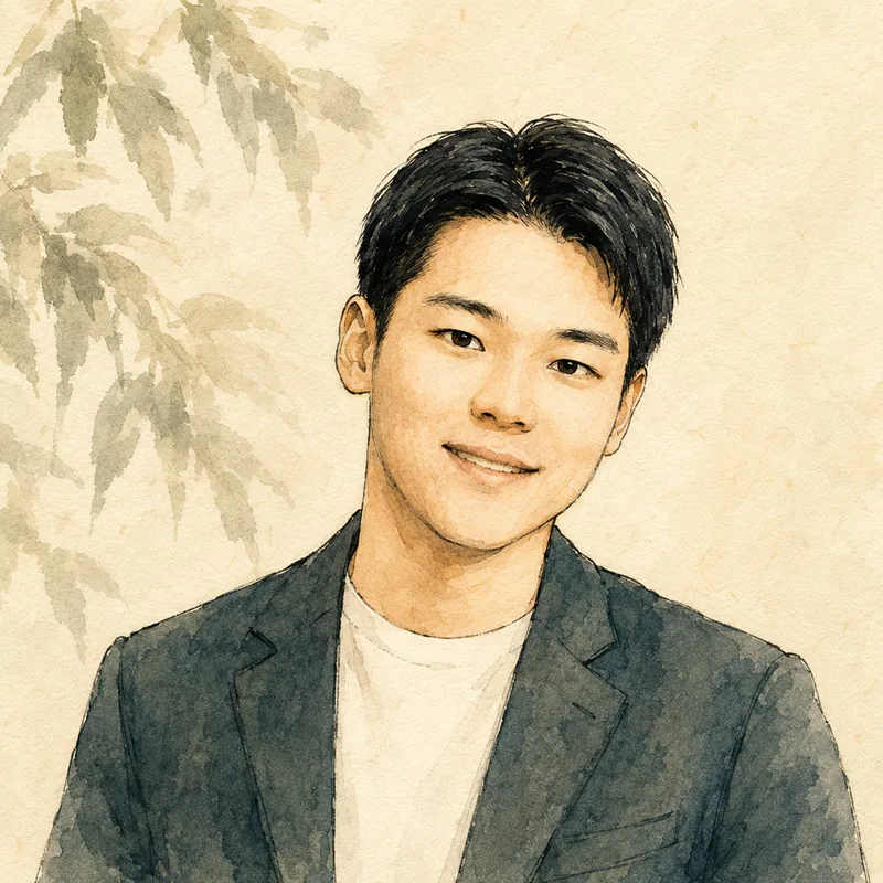 竹添裕馬の水彩の肖像画